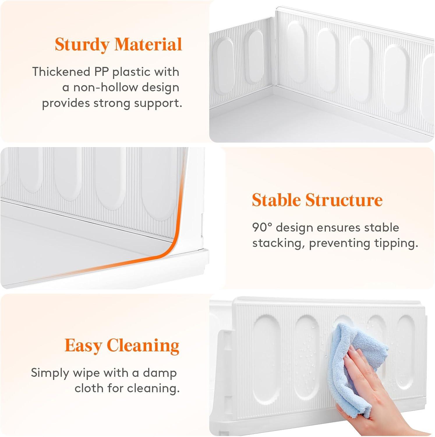 image:imageLifewit 6 Pack Stackable Closet Organizers and Storage Basket for Clothes Plastic Sweater Storage Bins for Wardrobe Multifunctional Pants Organizer for RV Pantry Kitchen Dorm 32 cm126 inchL12