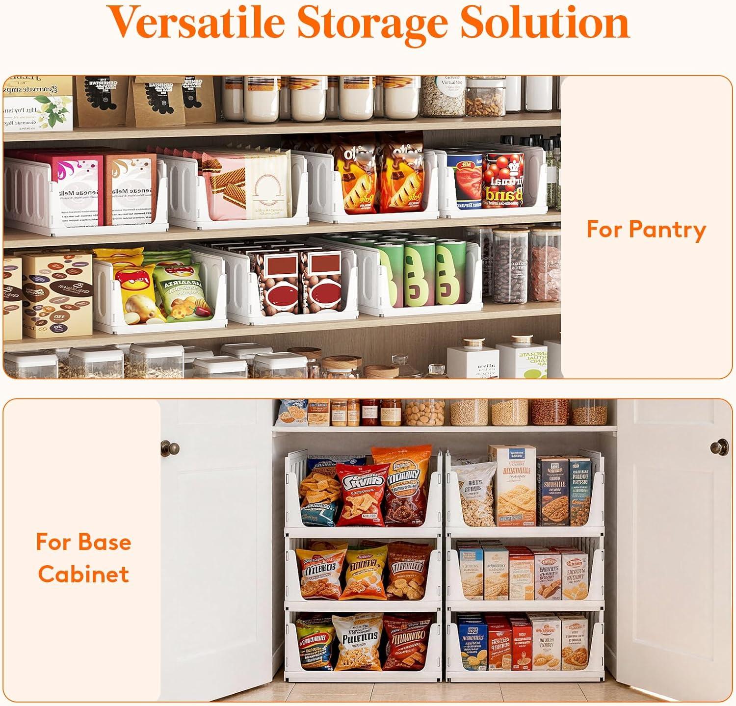 image:imageLifewit 6 Pack Stackable Closet Organizers and Storage Basket for Clothes Plastic Sweater Storage Bins for Wardrobe Multifunctional Pants Organizer for RV Pantry Kitchen Dorm 32 cm126 inchL12