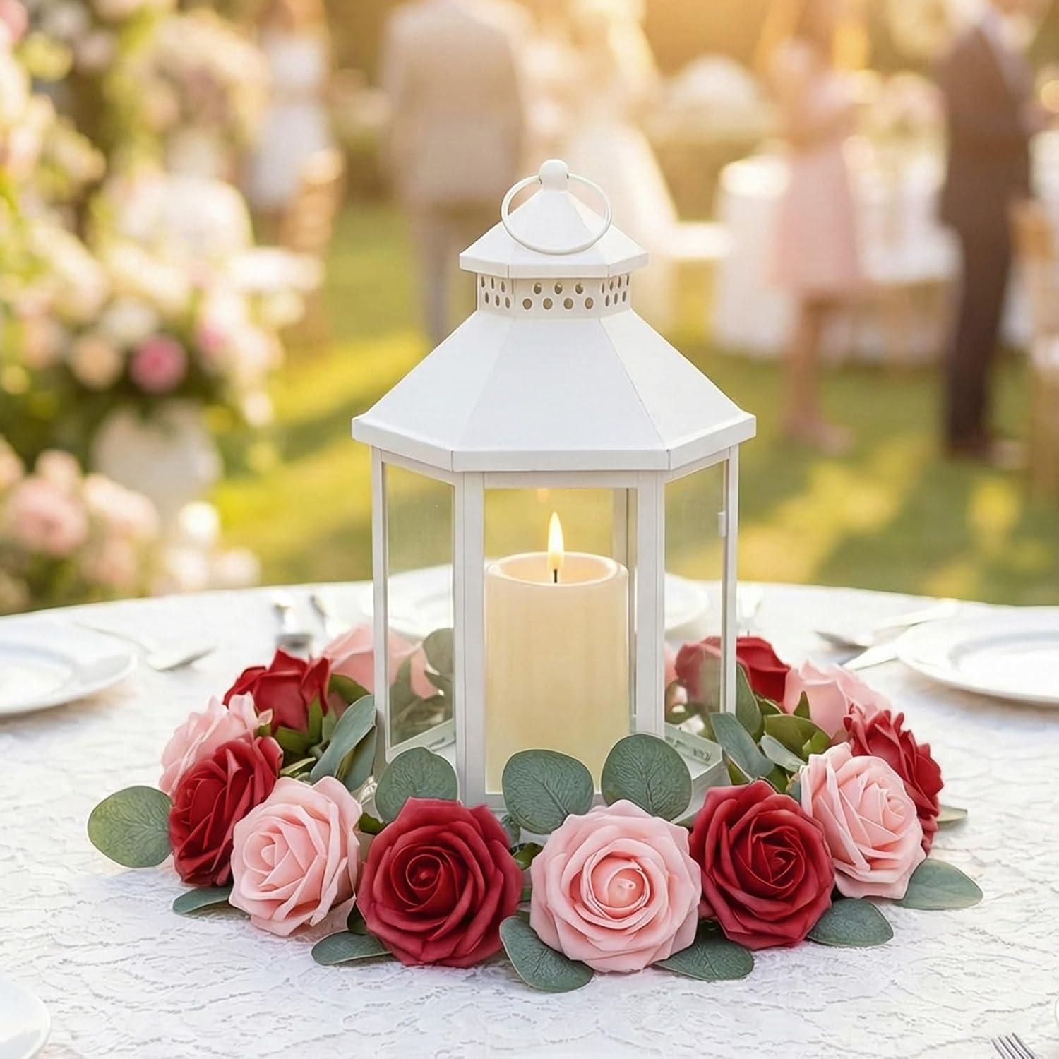 image:imageLifewit Artificial Flowers 25 Pcs Dark Red Foam Real Looking Roses with Stems Fake Roses for DIY Wedding Bouquets Centerpieces Arrangements Valentine DecorationsBlush