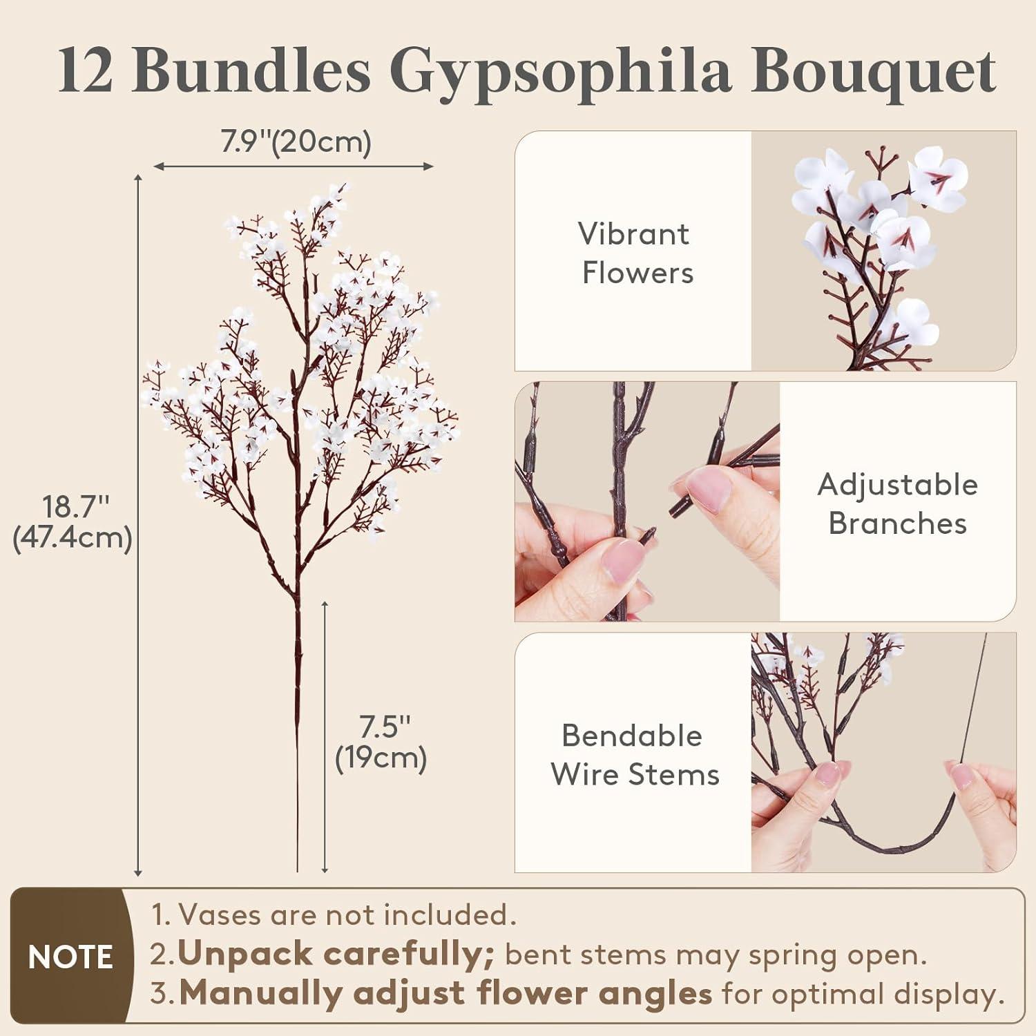 image:imageLifewit Babys Breath Artificial Flowers 10 Bundles Silk Gypsophila Faux Floral Stems for Wedding Bouquets Home Decor Centerpieces DIY Arrangements Farmhouse amp Party Decorations Beige BrownWhite