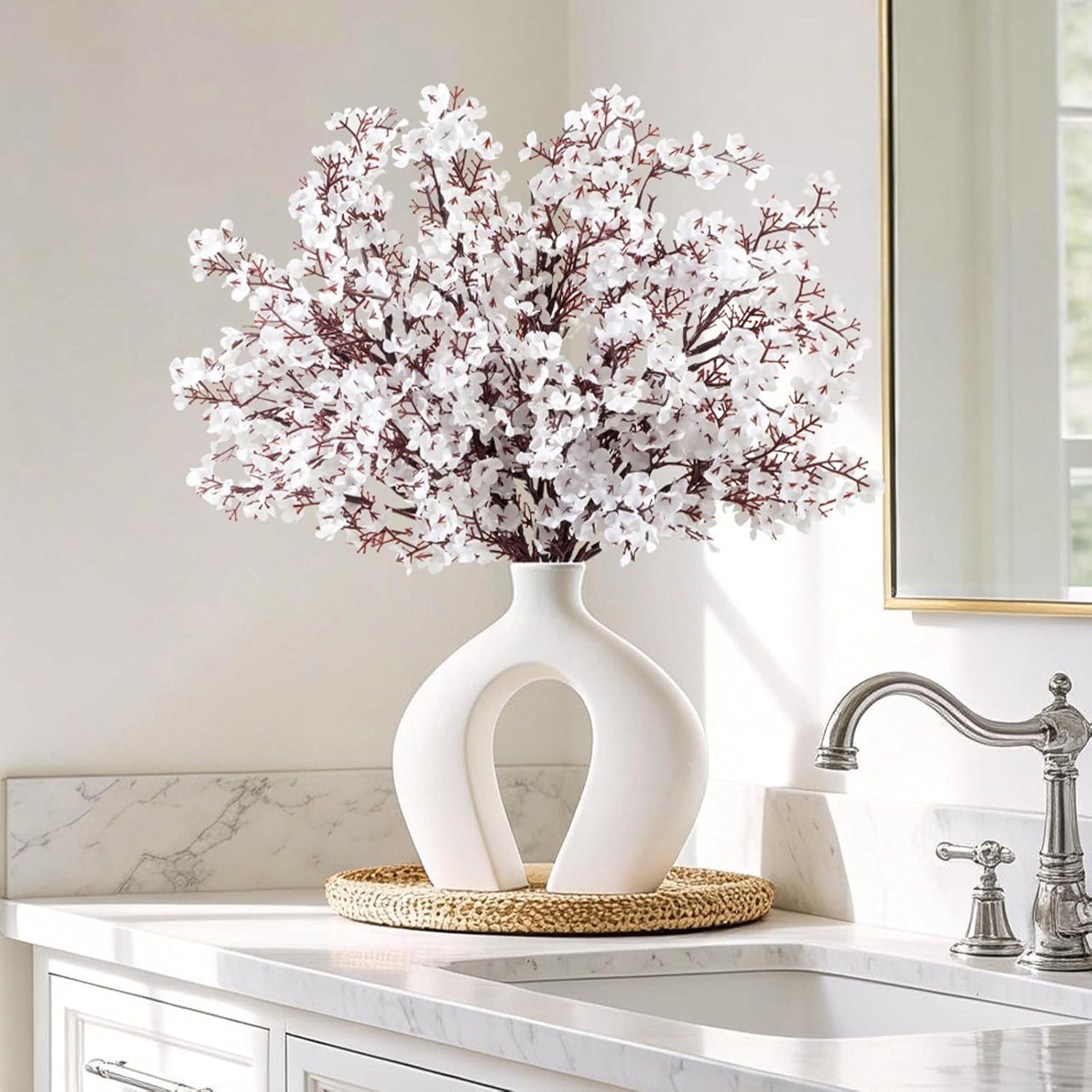 image:imageLifewit Babys Breath Artificial Flowers Silk Gypsophila Faux Floral Stems for Wedding Bouquets Home Decor Centerpieces DIY Arrangements Farmhouse amp Party Decorations Beige Brown 6 BundlesWhite