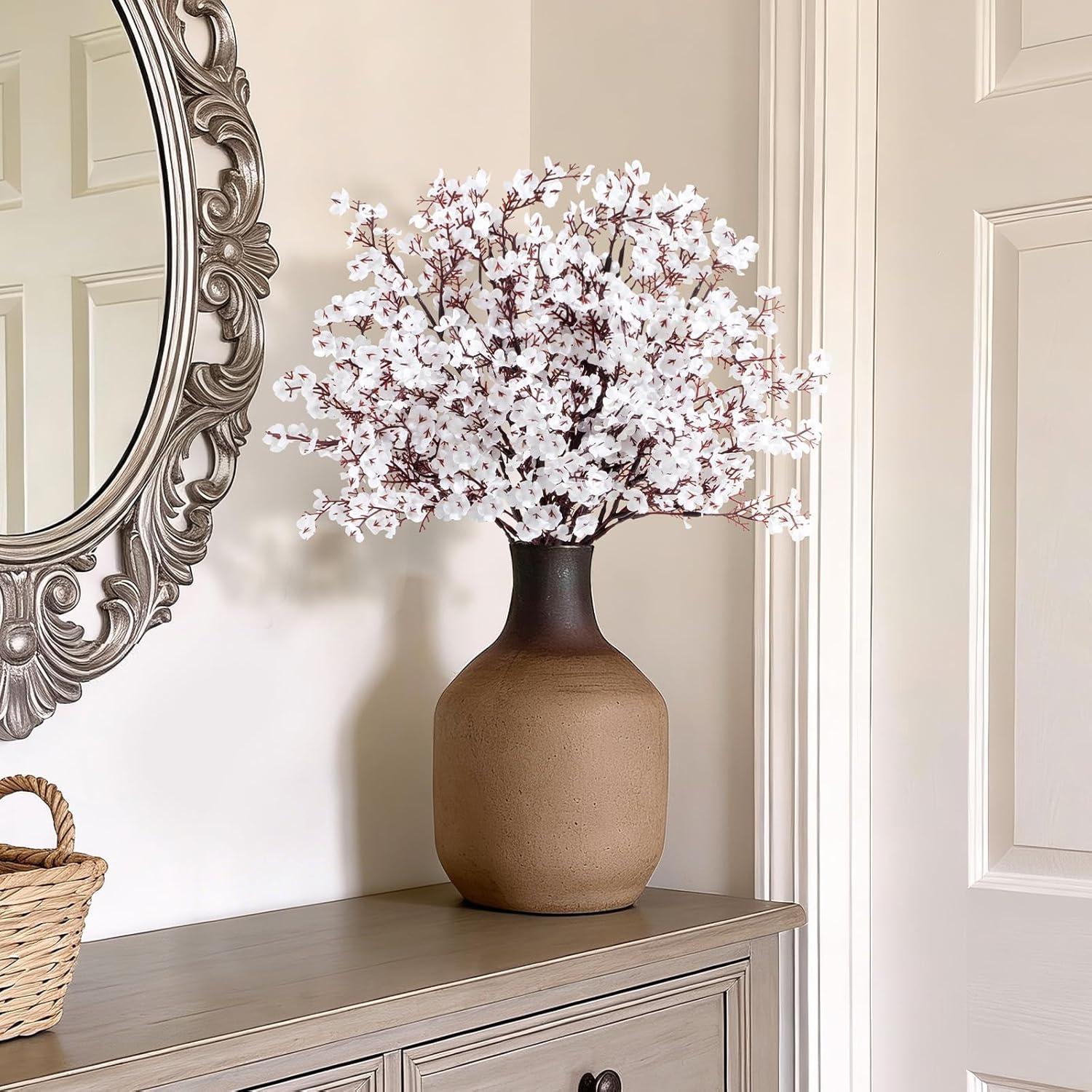 image:imageLifewit Babys Breath Artificial Flowers Silk Gypsophila Faux Floral Stems for Wedding Bouquets Home Decor Centerpieces DIY Arrangements Farmhouse amp Party Decorations Beige Brown 6 BundlesWhite