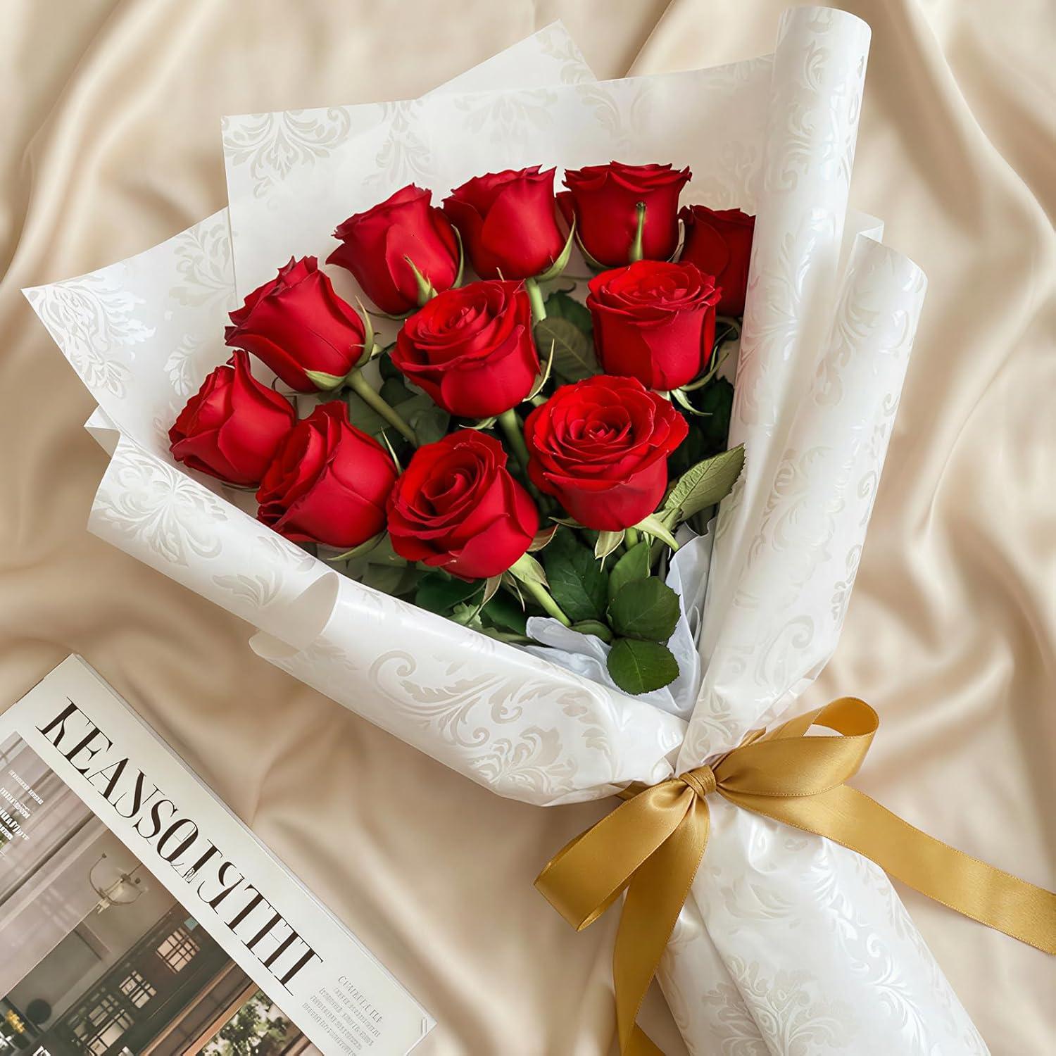 image:imageLifewit Classic Red Artificial Roses Flowers Faux Long Stem Silk Roses Bulky for DIY Wedding Bouquets Decoration Centerpieces Arrangements Velentine12 PcsRed