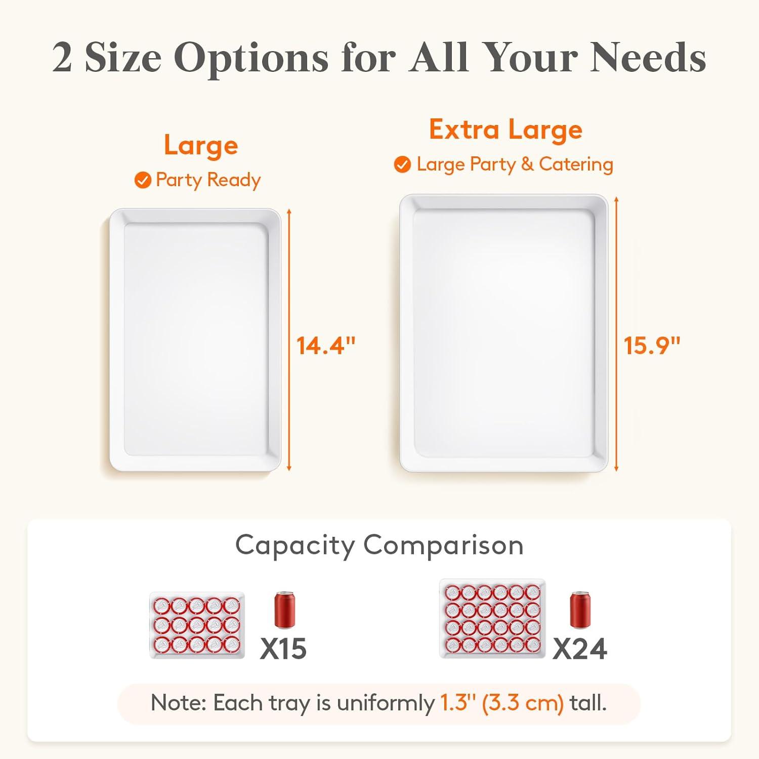 image:imageLifewit Extra Large Plastic Serving Trays 16 x 12 Reusable Food Serving Platters White Catering Trays for Parties Buffet Snacks Fruit Appetizers amp Charcuterie BPAFree Set of 44