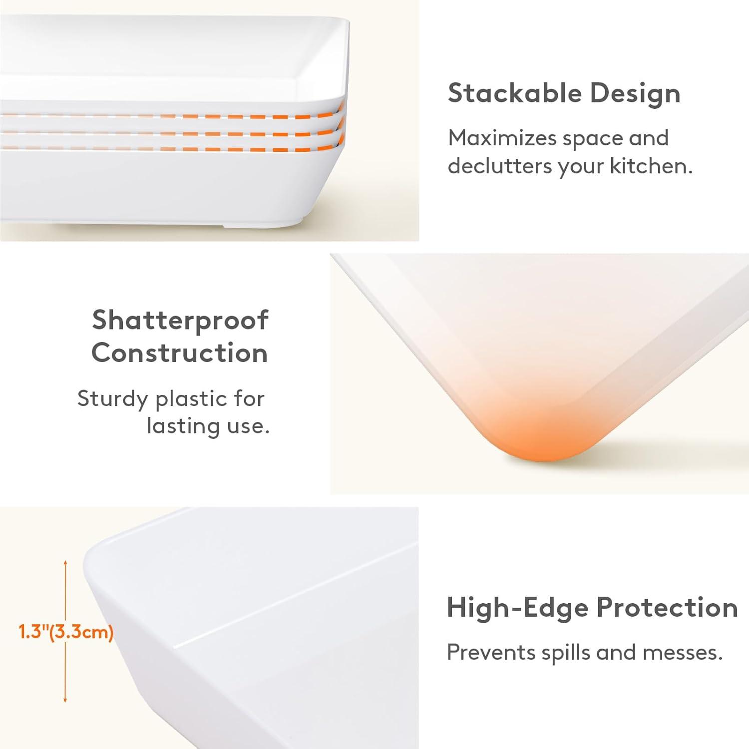 image:imageLifewit Extra Large Plastic Serving Trays 16 x 12 Reusable Food Serving Platters White Catering Trays for Parties Buffet Snacks Fruit Appetizers amp Charcuterie BPAFree Set of 44
