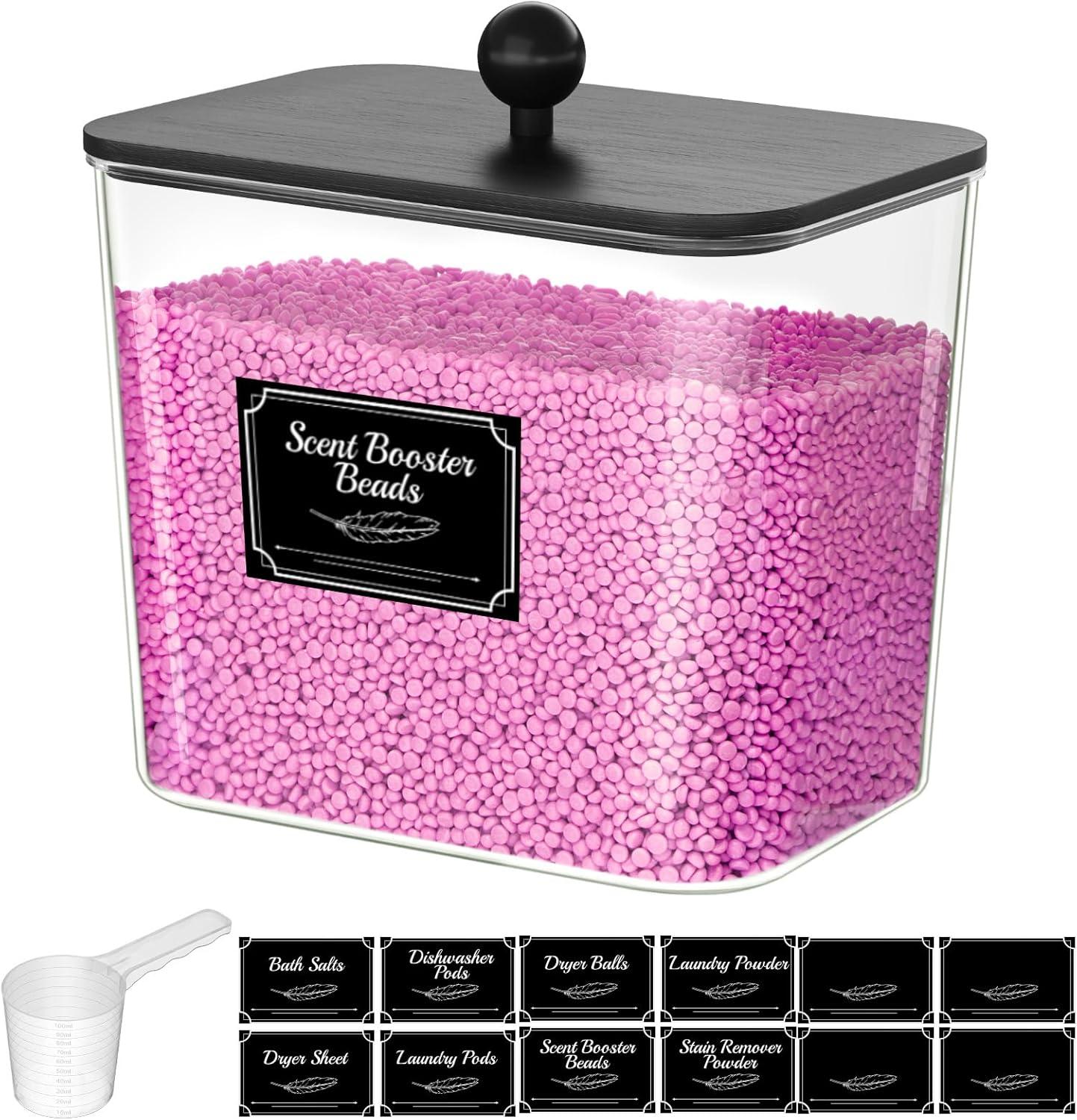 image:imageLifewit Laundry Pods Container with Lid Dryer Sheet Holder Room Organization Storage for Coffee Pods Kcup Washing Powder Scent Booster Beads 2600 2000ml05307galNatural3 PcsBlack