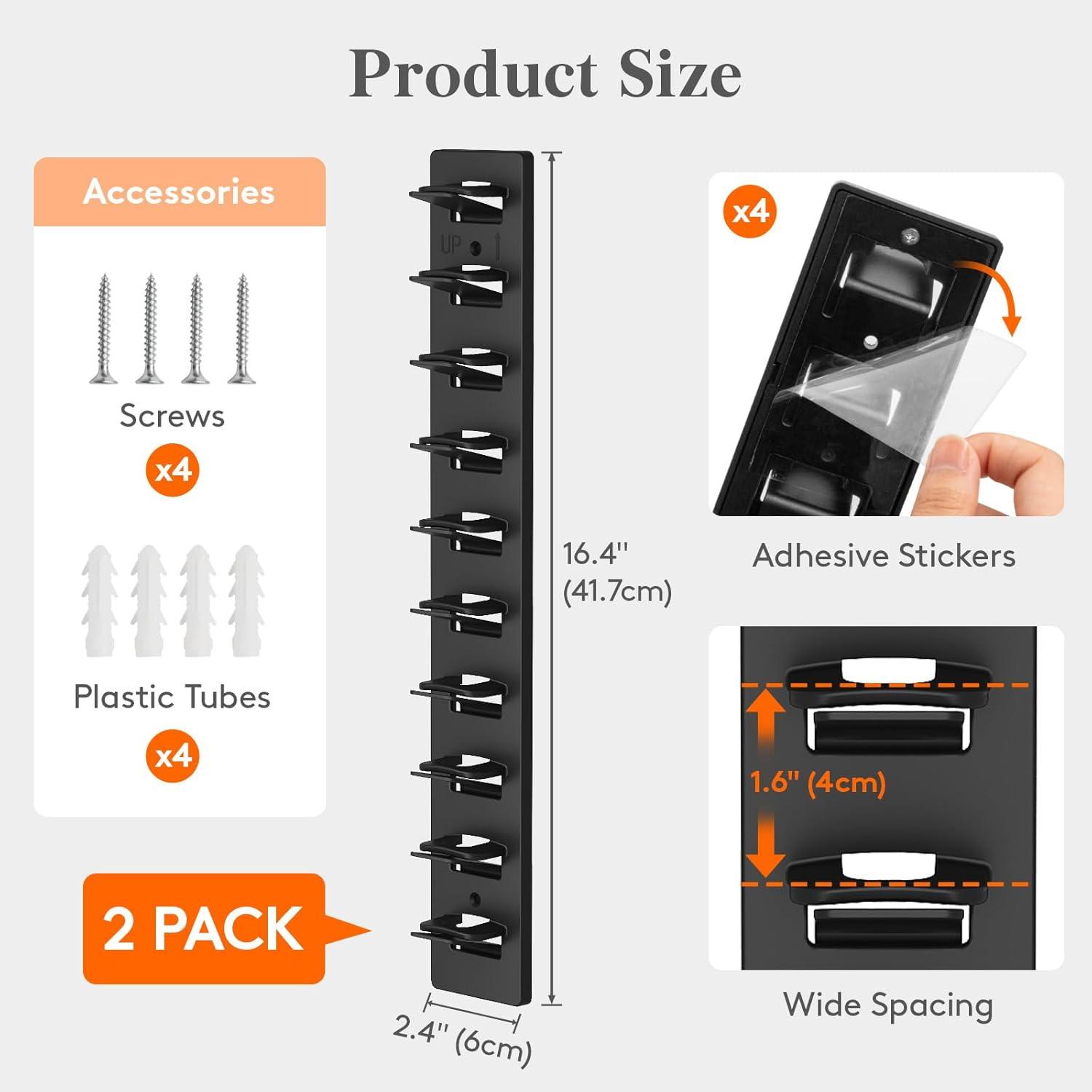 image:imageLifewit WallMounted Hat Organizer 20 Baseball Caps Storage with Elastic Clamp Each Holds 10 OvertheDoor Hat Rack Dual Installation with Nails or Adhesive Closet Cap Holder Black 2Pack2