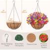 Lifewit 12 Bundles Artificial Hanging Daisy Flowers Baskets for Outdoor Decor, Plastic Fake Flowers for Indoor Garden Porch Patio Balcony, Mix for Fuchsia Purple Yellow Red(4 Mix Color(fuchsia Purple Yellow Red))