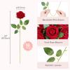 Lifewit 12 Pcs White Artificial Roses Flowers in Bulk, Fake Long Stem Silk Roses for DIY Wedding Bouquets, Centerpieces Arrangements, Valentine Decorations(Red)