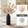 Lifewit 5 Pcs Beige Artificial Flower for Vase, Faux Silk Mums Ball with Long Stems for Home Decor, Wedding, Bulk Fake Small Chrysanthemums for Floral Arrangement, Pom Pom for Bouquets Centerpieces(Beige)