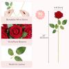 Lifewit 50 Pcs Red Artificial Roses Flowers in Bulk, Fake Long Stem Silk Roses for DIY Wedding Bouquets, Centerpieces Arrangements, Valentine Decorations(Red)