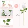 Lifewit 50 Pcs Red Artificial Roses Flowers in Bulk, Fake Long Stem Silk Roses for DIY Wedding Bouquets, Centerpieces Arrangements, Valentine Decorations(White)