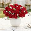 Lifewit 50 Pcs Red Artificial Roses Flowers in Bulk, Fake Long Stem Silk Roses for DIY Wedding Bouquets, Centerpieces Arrangements, Valentine Decorations(Red)