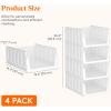 Lifewit 6 Pack Stackable Closet Organizers and Storage Basket for Clothes, Plastic Sweater Storage Bins for Wardrobe, Multifunctional Pants Organizer for RV, Pantry, Kitchen, Dorm, 32 cm/12.6 inch(L)(16)