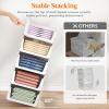 Lifewit 6 Pack Stackable Closet Organizers and Storage Basket for Clothes, Plastic Sweater Storage Bins for Wardrobe, Multifunctional Pants Organizer for RV, Pantry, Kitchen, Dorm, 32 cm/12.6 inch(L)(12)