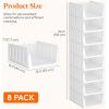 Lifewit 6 Pack Stackable Closet Organizers and Storage Basket for Clothes, Plastic Sweater Storage Bins for Wardrobe, Multifunctional Pants Organizer for RV, Pantry, Kitchen, Dorm, 32 cm/12.6 inch(L)(8)