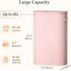 Lifewit 65L Slim Laundry Basket with Lid, Narrow Large Laundry Hamper with Plastic Handles and Removable Bag, Tall Foldable Dirty Clothes Hampers for Laundry Room, Bedroom, Bathroom, Dorm, Pink(Pink)