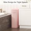 Lifewit 65L Slim Laundry Basket with Lid, Narrow Large Laundry Hamper with Plastic Handles and Removable Bag, Tall Foldable Dirty Clothes Hampers for Laundry Room, Bedroom, Bathroom, Dorm, Pink(Pink)