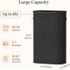 Lifewit 65L Slim Laundry Basket with Lid, Narrow Large Laundry Hamper with Plastic Handles and Removable Bag, Tall Foldable Dirty Clothes Hampers for Laundry Room, Bedroom, Bathroom, Dorm, Pink(Black)