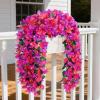 Lifewit Artificial Bougainvillea Flowers, 2 PCS Plastic Long Trailing Vines Fake Flowers for Outdoor Indoor Garden Porch Patio Balcony Decor, UV Resistant, Hot Pink(Purple & Hot Pink)