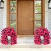 Lifewit Artificial Bougainvillea Flowers, 2 PCS Plastic Long Trailing Vines Fake Flowers for Outdoor Indoor Garden Porch Patio Balcony Decor, UV Resistant, Hot Pink(Hot Pink)