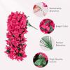 Lifewit Artificial Bougainvillea Flowers, 2 PCS Plastic Long Trailing Vines Fake Flowers for Outdoor Indoor Garden Porch Patio Balcony Decor, UV Resistant, Hot Pink(Hot Pink)