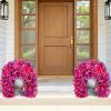 Lifewit Artificial Bougainvillea Flowers, 2 PCS Plastic Long Trailing Vines Fake Flowers for Outdoor Indoor Garden Porch Patio Balcony Decor, UV Resistant, Hot Pink(Purple & Hot Pink)