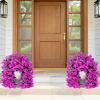 Lifewit Artificial Bougainvillea Flowers, 2 PCS Plastic Long Trailing Vines Fake Flowers for Outdoor Indoor Garden Porch Patio Balcony Decor, UV Resistant, Hot Pink(Purple)