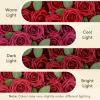 Lifewit Artificial Flowers, 25 Pcs Dark Red Foam Real Looking Roses with Stems, Fake Roses for DIY Wedding Bouquets, Centerpieces Arrangements, Valentine Decorations(Dark Red)