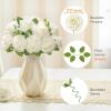 Lifewit Artificial Flowers, 25 Pcs Dark Red Foam Real Looking Roses with Stems, Fake Roses for DIY Wedding Bouquets, Centerpieces Arrangements, Valentine Decorations(Ivory)