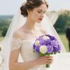 Lifewit Artificial Flowers, 25 Pcs Dark Red Foam Real Looking Roses with Stems, Fake Roses for DIY Wedding Bouquets, Centerpieces Arrangements, Valentine Decorations(Ivory & Purple Mix)