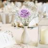 Lifewit Artificial Flowers, 25 Pcs Dark Red Foam Real Looking Roses with Stems, Fake Roses for DIY Wedding Bouquets, Centerpieces Arrangements, Valentine Decorations(Ivory & Purple Mix)