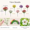 Lifewit Artificial Flowers for Outdoors, 24 Bundles Plastic Fake Flowers Daisy for Home Garden Decor, Faux Plants for Spring Summer Porch, Window Box, Vase Decoration(6 Mix Color)(6 Mix Color)