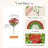 Lifewit Artificial Flowers for Outdoors, 24 Bundles Plastic Fake Flowers Daisy for Home Garden Decor, Faux Plants for Spring Summer Porch, Window Box, Vase Decoration(6 Mix Color)(Red)