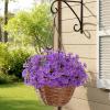 Lifewit Artificial Flowers for Outdoors, 24 Bundles Plastic Fake Flowers Daisy for Home Garden Decor, Faux Plants for Spring Summer Porch, Window Box, Vase Decoration(6 Mix Color)(Purple)