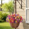 Lifewit Artificial Flowers for Outdoors, 24 Bundles Plastic Fake Flowers Daisy for Home Garden Decor, Faux Plants for Spring Summer Porch, Window Box, Vase Decoration(6 Mix Color)(4 Mix Color(fuchsia Purple Yellow Red))