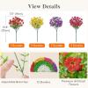 Lifewit Artificial Flowers for Outdoors, 24 Bundles Plastic Fake Flowers Daisy for Home Garden Decor, Faux Plants for Spring Summer Porch, Window Box, Vase Decoration(6 Mix Color)(4 Mix Color(fuchsia Purple Yellow Red))