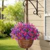 Lifewit Artificial Flowers for Outdoors, 24 Bundles Plastic Fake Flowers Daisy for Home Garden Decor, Faux Plants for Spring Summer Porch, Window Box, Vase Decoration(6 Mix Color)(Fuchsia & Purple)