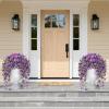 Lifewit Artificial Hanging Daisy Flowers, UV Resistant Plastic Fake Flowers for Outdoor Indoor Garden Porch Patio Balcony Decor, 2 Upright Stems + 2 Hanging Vines Combo, Double Purple(4 Pcs)
