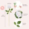 Lifewit Classic Red Artificial Roses Flowers, Faux Long Stem Silk Roses Bulky for DIY Wedding Bouquets Decoration, Centerpieces Arrangements, Velentine,12 Pcs(White)
