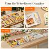Lifewit Extra Large Plastic Serving Trays, 16″ x 12″ Reusable Food Serving Platters, White Catering Trays for Parties, Buffet, Snacks, Fruit, Appetizers & Charcuterie, BPA-Free, Set of 4(4)