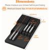 Lifewit Magnetic Drawer Knife Organizers Insert, Kitchen Plastic In Drawer Knife Block Slots, Steak Chefs Knives Holder Storage Sets for 12 Knives and 1 Sharpening Steel, Large, Black(Black)