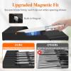 Lifewit Magnetic Drawer Knife Organizers Insert, Kitchen Plastic In Drawer Knife Block Slots, Steak Chefs Knives Holder Storage Sets for 12 Knives and 1 Sharpening Steel, Large, Black(Black)