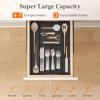 Lifewit Silverware Drawer Organizer, Expandable Utensil Tray for Kitchen, BPA Free Flatware and Cutlery Holder, Adjustable Plastic Storage for Spoons Forks Knives, 4-7 Slots, Black(Black)