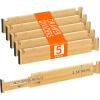 Lifewit 2.36″ High 5 Pack Bamboo Drawer Dividers, 14.2-22″ Expandable Kitchen Drawer Dividers, Adjustable Drawer Dividers for Clothes, Drawer Separators for Dresser, Kitchen, Bedroom, Bathroom