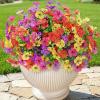Lifewit Artificial Flowers for Outdoors, 24 Bundles Plastic Fake Flowers Daisy for Home Garden Decor, Faux Plants for Spring Summer Porch, Window Box, Vase Decoration(6 Mix Color)(4 Mix Color(fuchsia Purple Yellow Red))