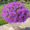Lifewit Artificial Flowers for Outdoors, 24 Bundles Plastic Fake Flowers Daisy for Home Garden Decor, Faux Plants for Spring Summer Porch, Window Box, Vase Decoration(6 Mix Color)(Purple)