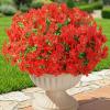 Lifewit Artificial Flowers for Outdoors, 24 Bundles Plastic Fake Flowers Daisy for Home Garden Decor, Faux Plants for Spring Summer Porch, Window Box, Vase Decoration(6 Mix Color)(Red)