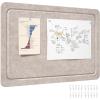 Lifewit Cork Board Alternative, 22.4″x 14.8″ Bulletin Board with Self-Adhesive, Decorative Felt Pin Board Vision Board Message Board with 20 Pushpins for Office Wall Decor, Room Decor, Dark Camel