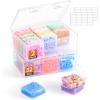 Lifewit Small Bead Organizers with Anti-Tipping Divided Base, 32 Pieces Plastic Craft Storage Box with Hinged Lid and Labels, Mini Clear Sorting Case for Jewelry, Diamonds, Bracelets, Seeds, Screws(2)